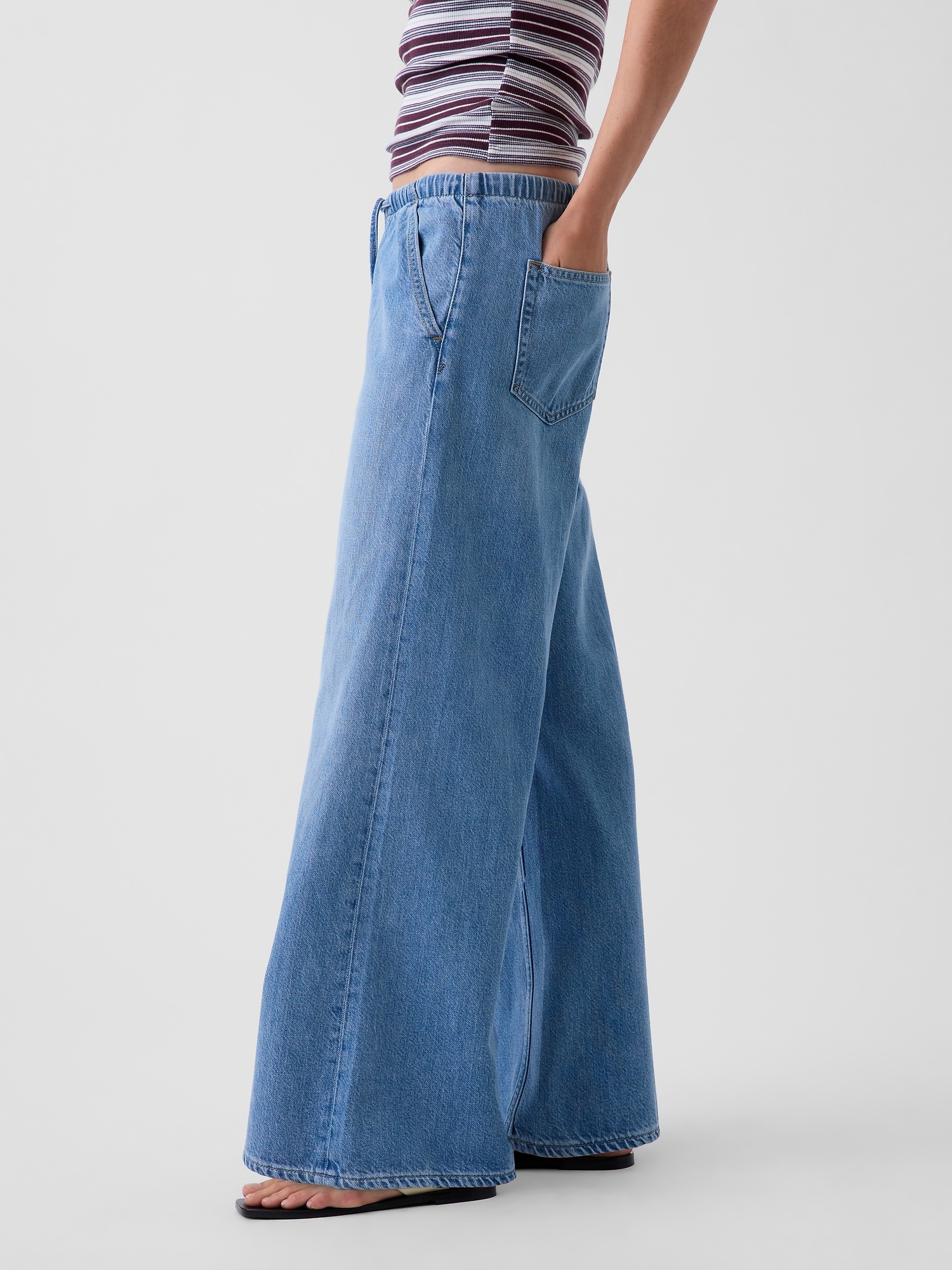 Женские джинсы Gap Low Rise UltraSoft Stride Easy Wide-Leg Jeans — фото 3