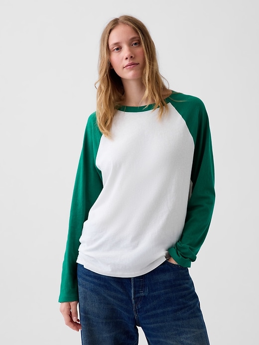 100% Cotton Authentic Raglan Big T-Shirt | Gap