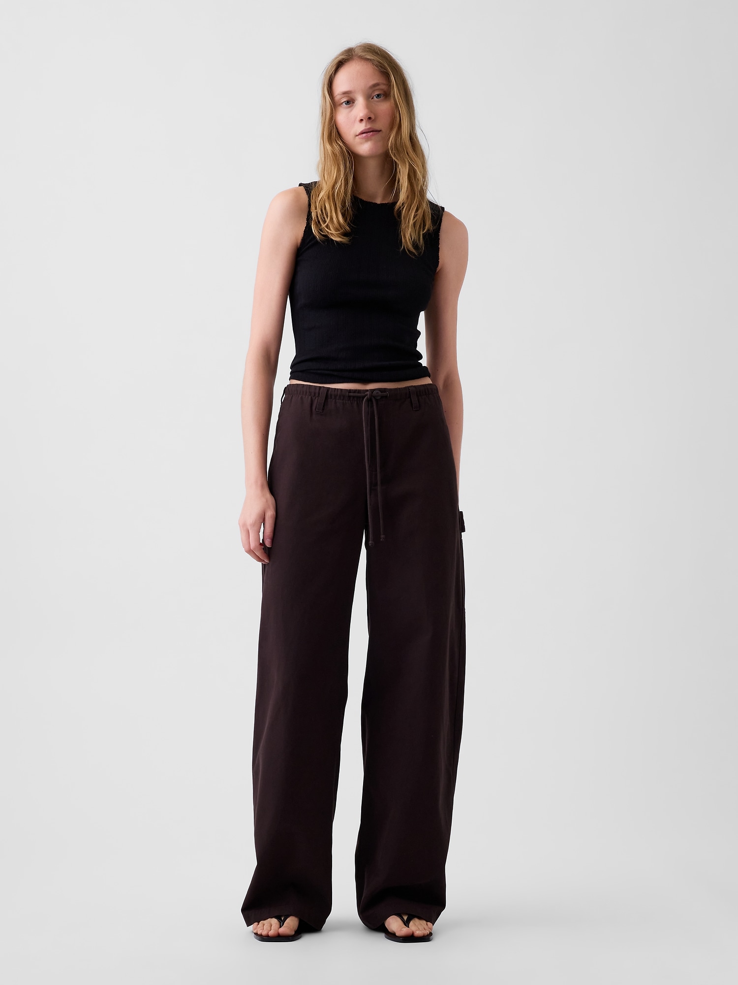 Gap Canvas Easy Baggy Barrel Cargo Pants In Terra Brown
