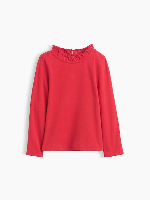 Baby & Toddler Rib Ruffle-Neck Top