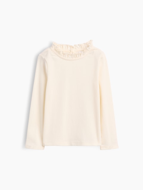 Baby & Toddler Rib Ruffle-Neck Top