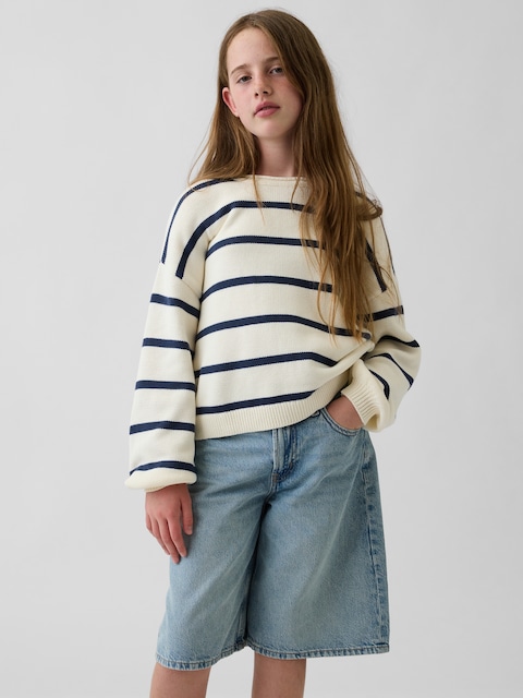 Kids 100% Cotton Oversized Rollneck Sweater