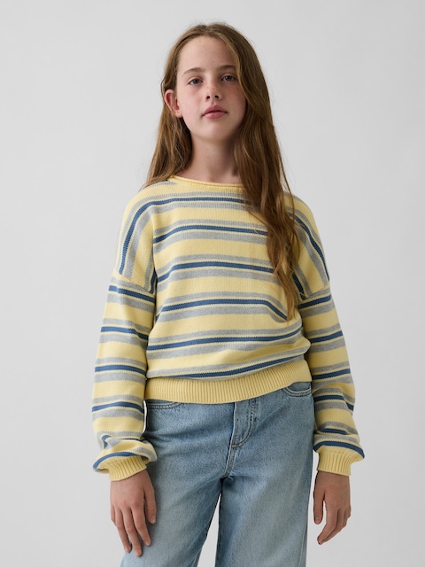 Kids 100% Cotton Oversized Rollneck Sweater