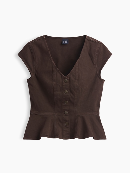 Image number 5 showing, Denim Fitted Peplum Top