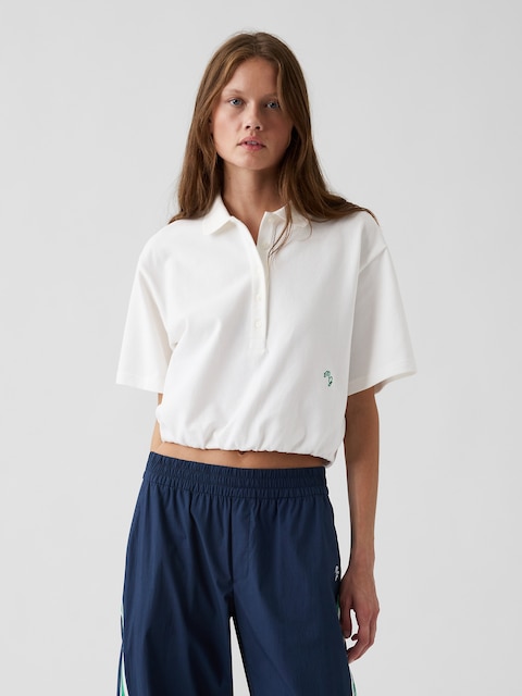 Gap × Malbon Cinch Crop Polo Shirt