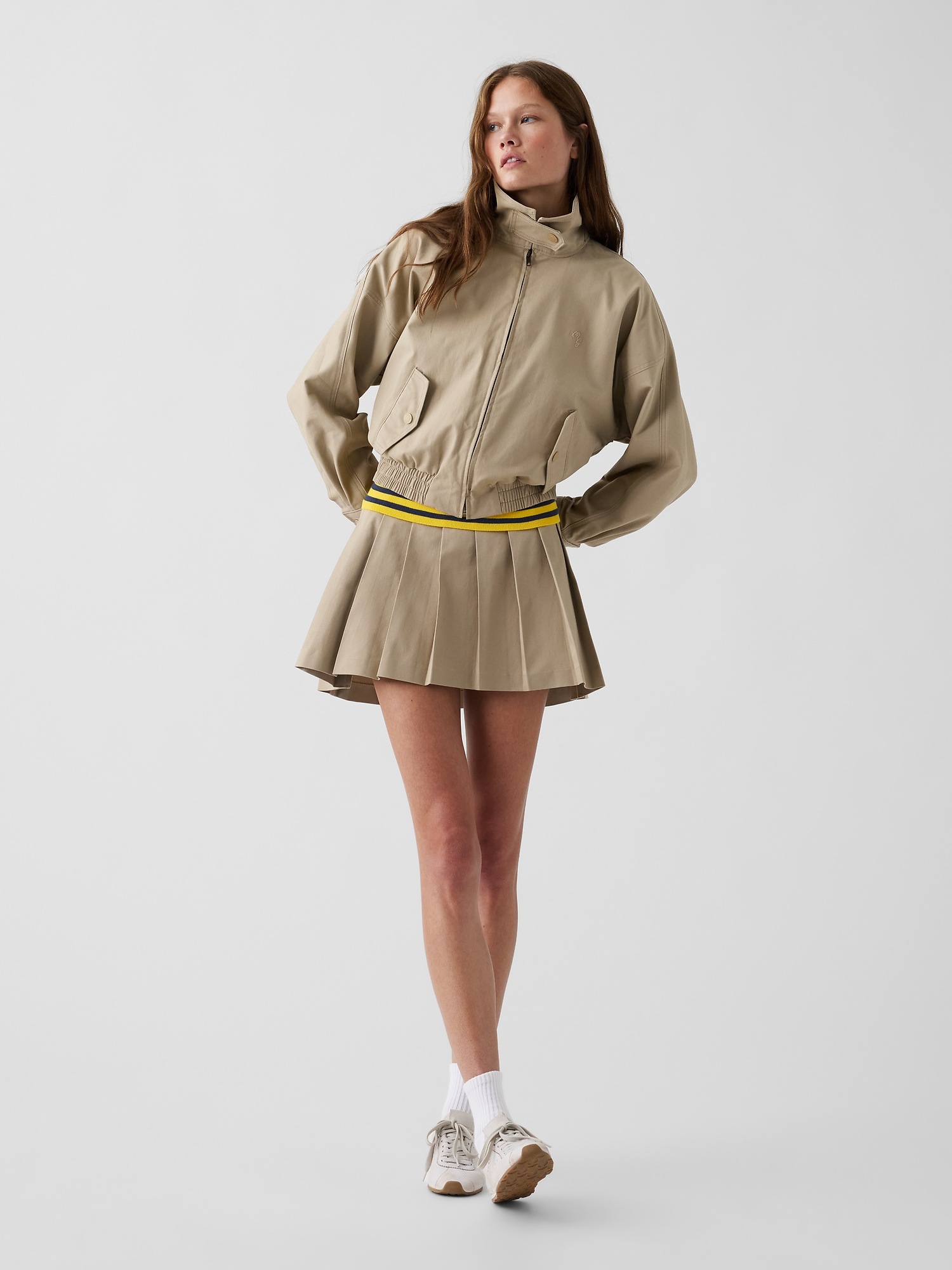 Женская куртка Gap × Malbon Twill Bomber, цвет: Хаки — фото 2