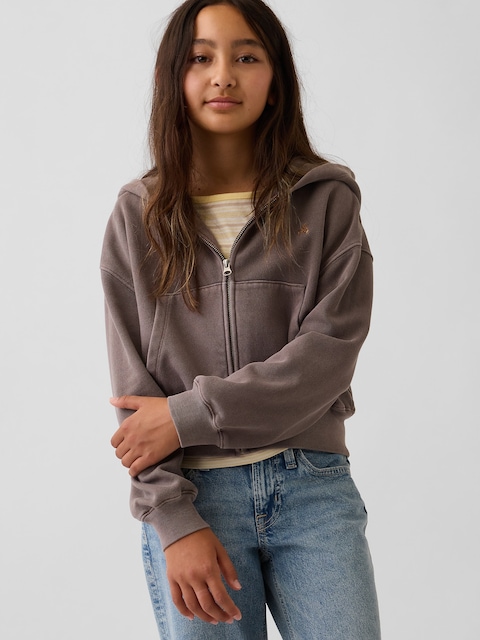 Kids VintageSoft Oversized Logo Zip Hoodie