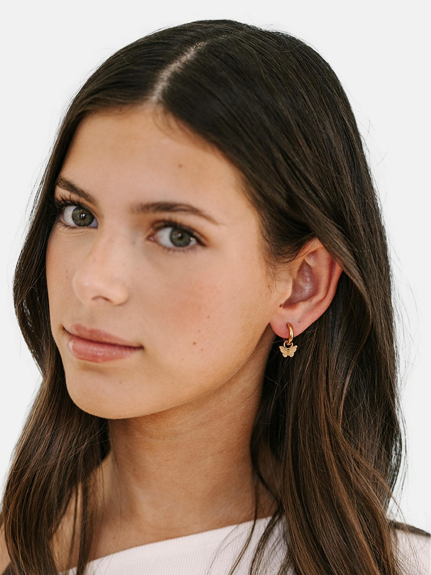 Детские серьги-колечки Gap Pierced Co золотистые 8мм, цвет: Золотой — фото 3