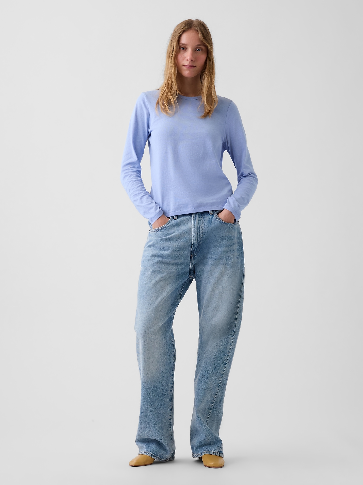 Женская футболка Gap Organic Cotton VintageSoft, цвет: Синий, вариант 1 — фото 2