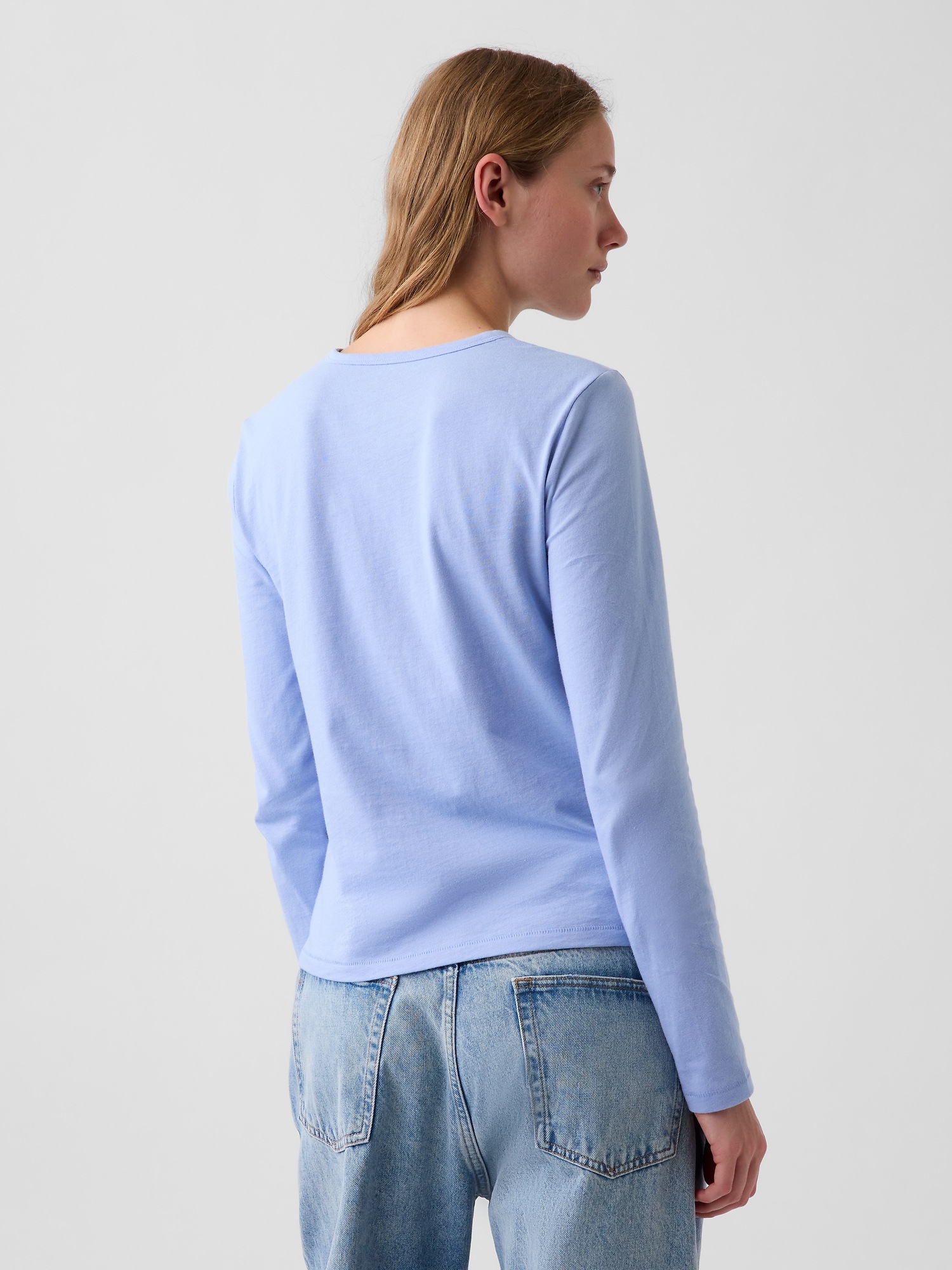 Женская футболка Gap Organic Cotton VintageSoft, цвет: Синий, вариант 1 — фото 3