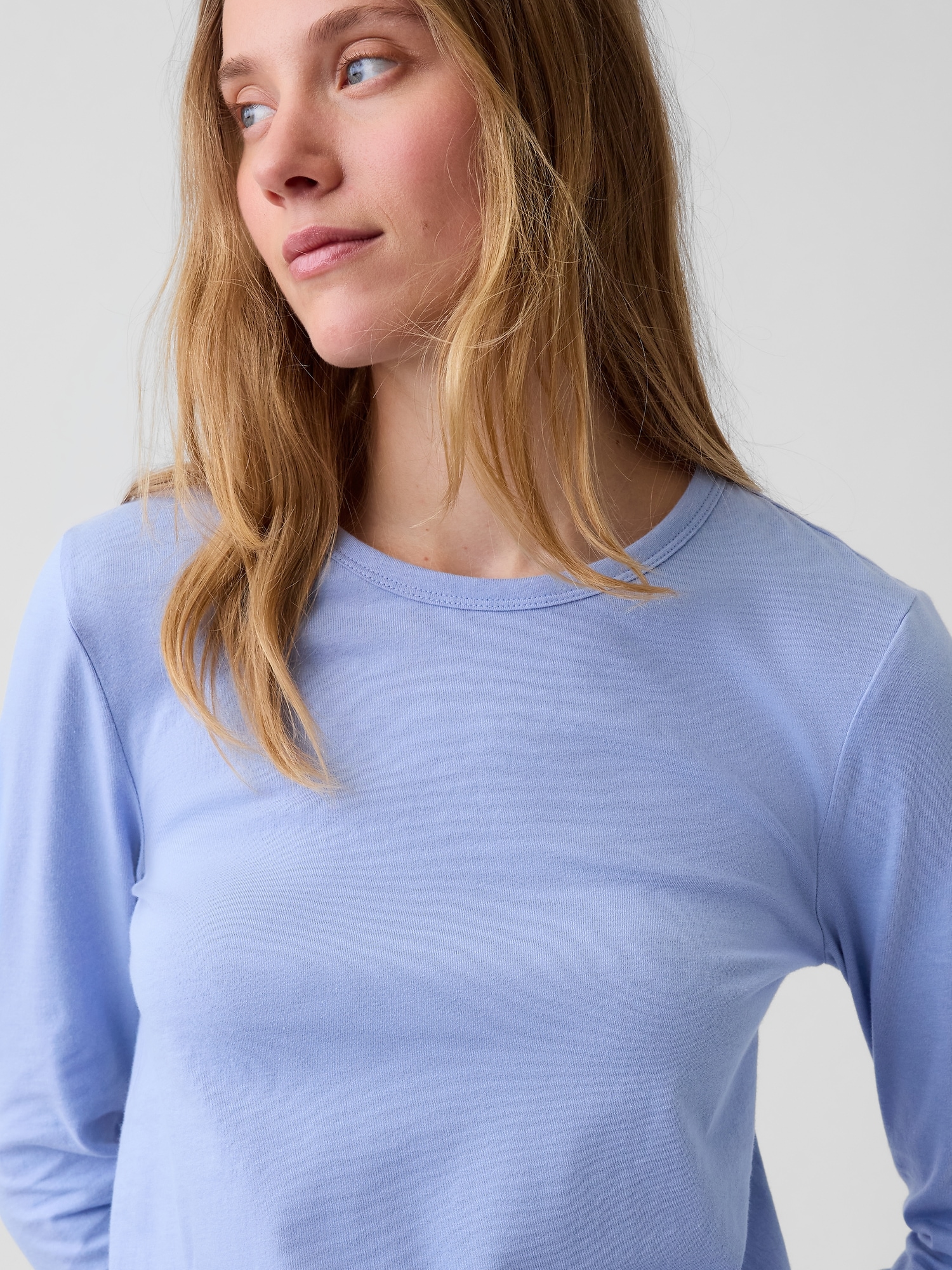 Женская футболка Gap Organic Cotton VintageSoft, цвет: Синий, вариант 1 — фото 4