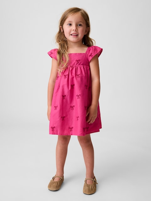 Baby & Toddler Embroidered Flutter-Sleeve Dress