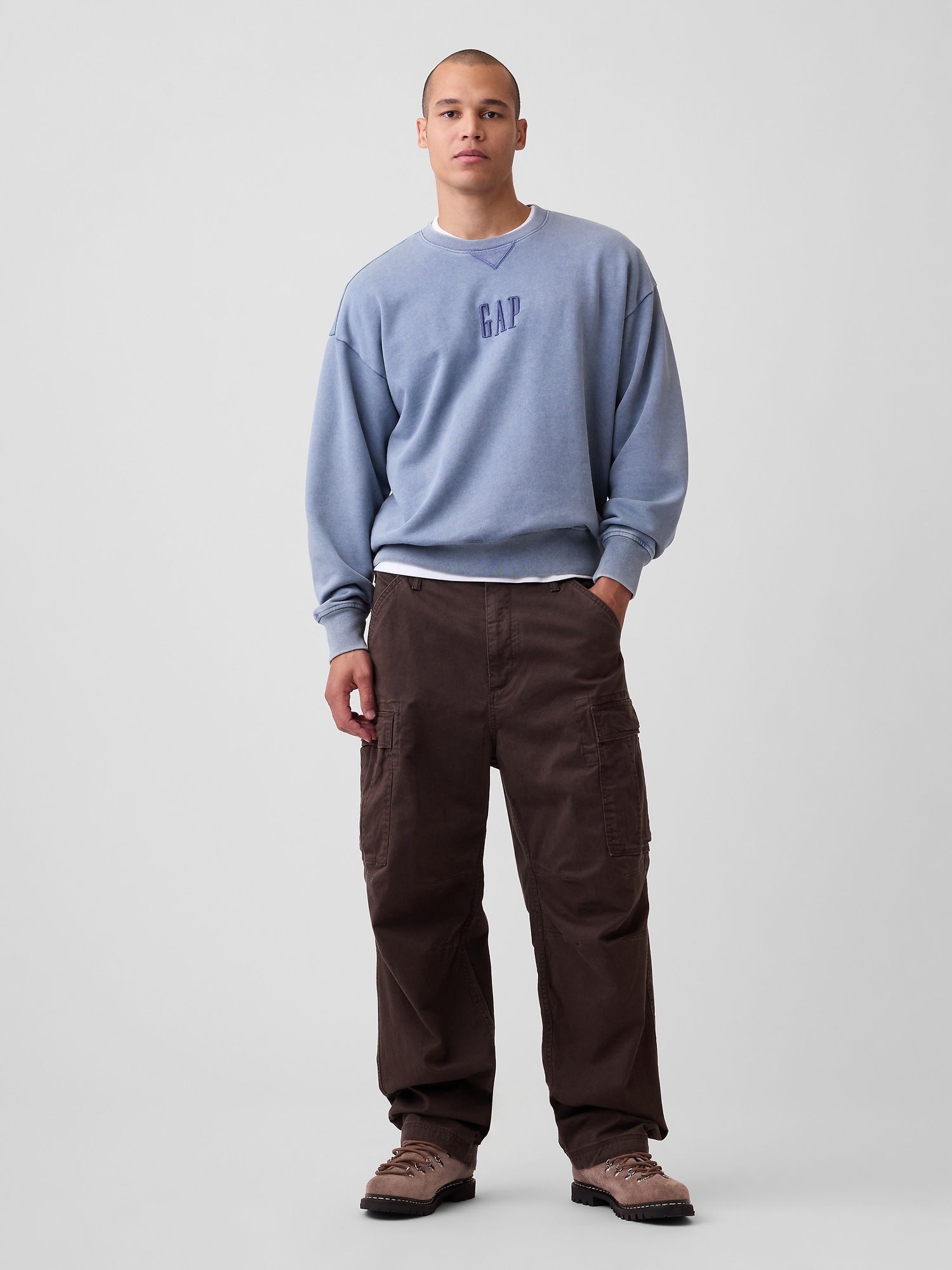 Мужские худи Gap Heavyweight Oversized Logo Sweatshirt — фото 2