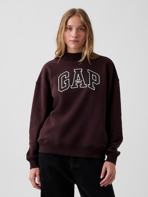 VintageSoft Oversized Mockneck Logo Sweatshirt