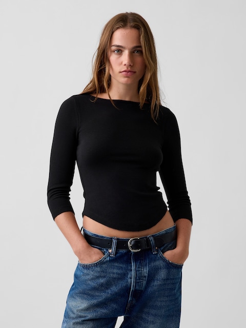 Modern Curved-Hem T-Shirt