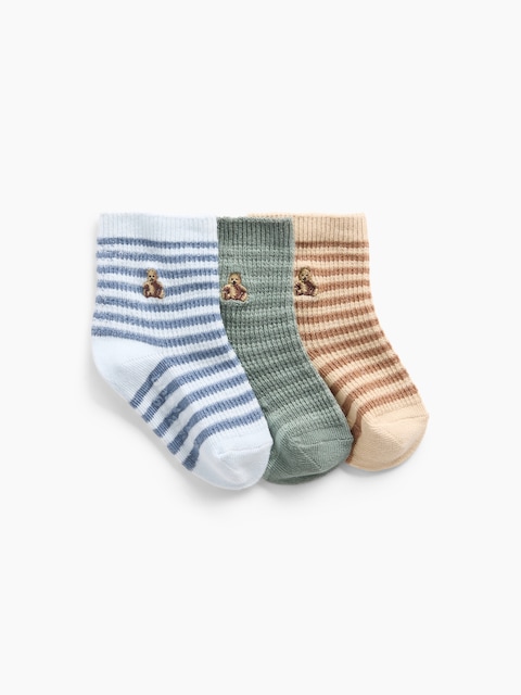 Baby Brannan Bear Stripe Socks (3-Pack)