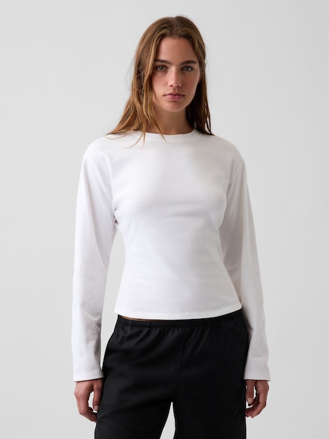 Knit Fitted-Waist T-Shirt
