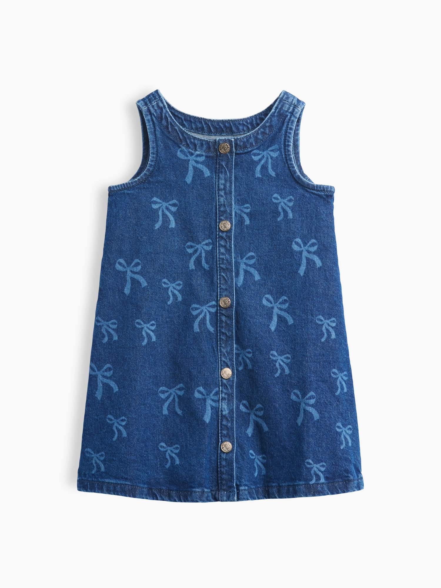 Платье Gap Denim Jumper Dress для малышей, цвет: Средняя варка — фото 2