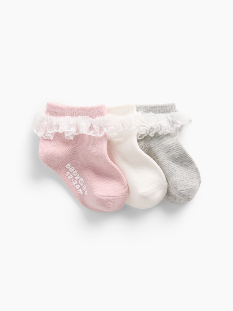 Baby & Toddler Lace Ruffle Socks (3-Pack)
