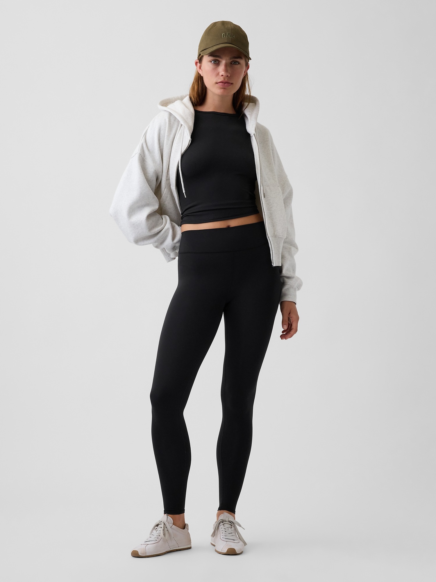 Женские леггинсы Gap GapFit Smooth High Rise, цвет: Чёрный — фото 6
