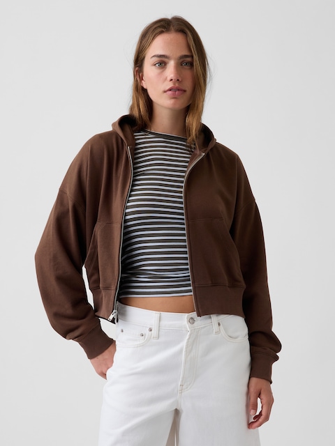 VintageSoft Terry Oversized Wedge Zip Hoodie