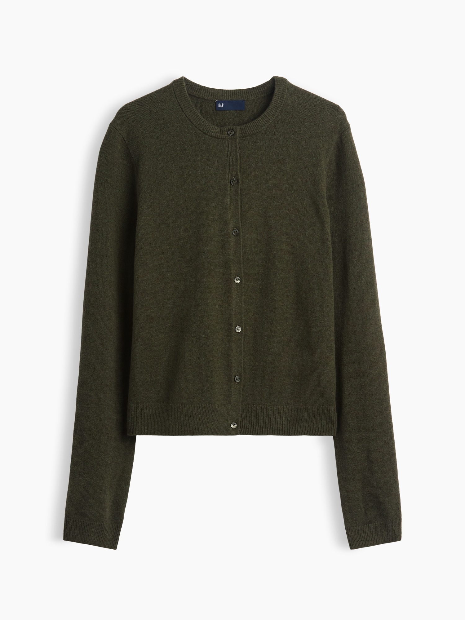 Женский кардиган Gap CashSoft Crop Cardigan, цвет: Зелёный — фото 5