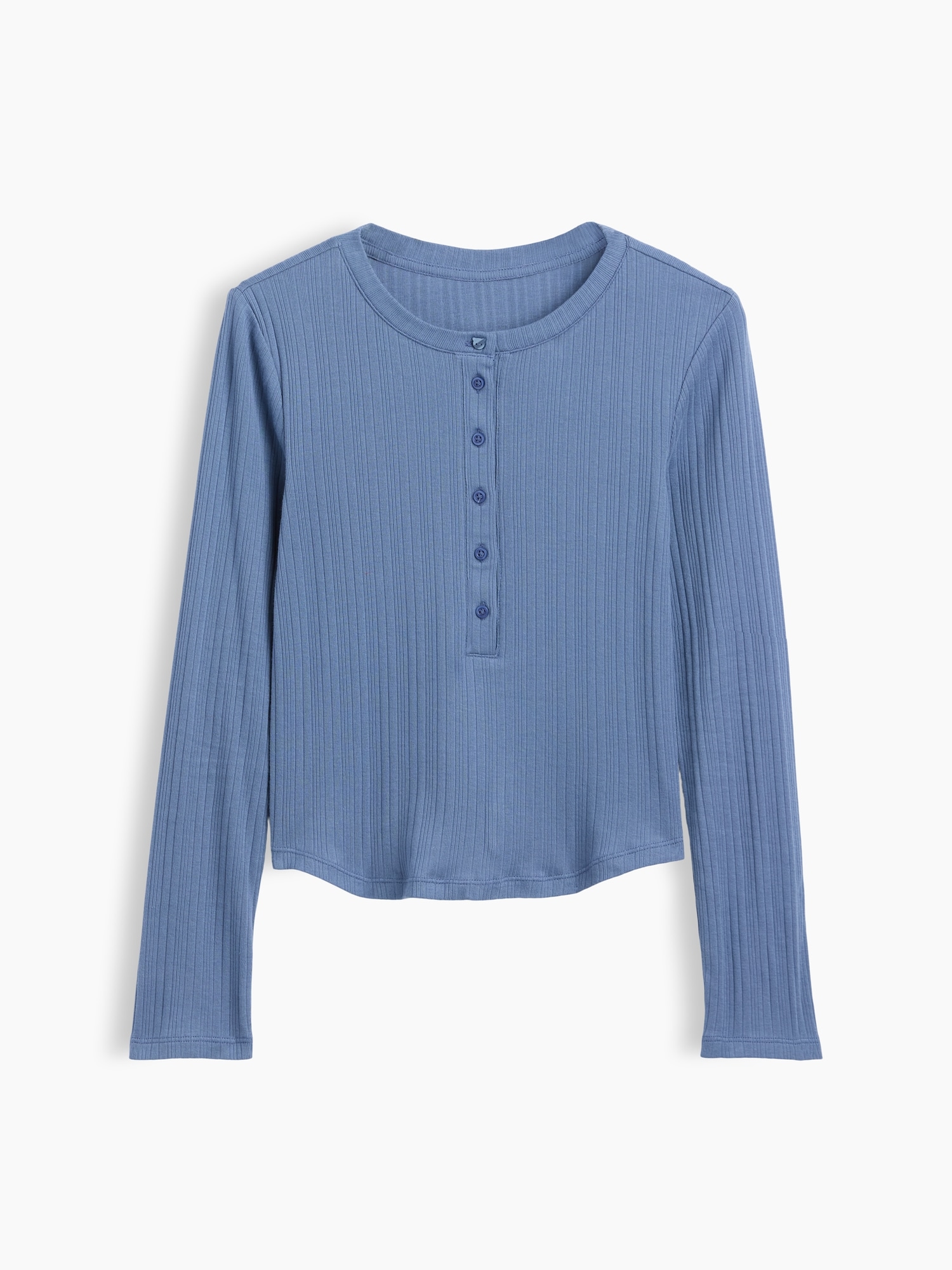 Детская футболка Gap Variegated Rib Henley, цвет: Синий — фото 2