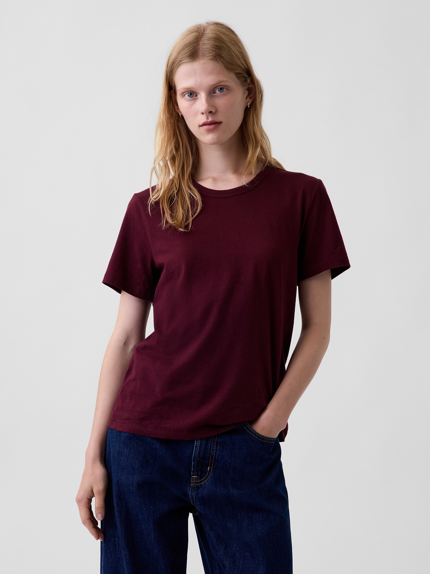 Gap Organic Cotton Vintagesoft T-shirt In Noir Red