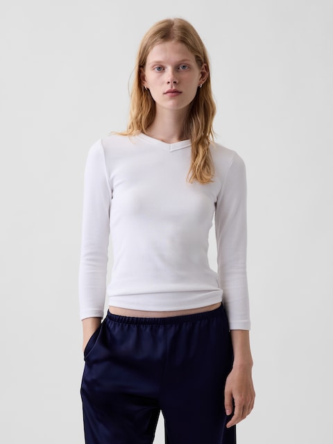 Modern High V-Neck T-Shirt