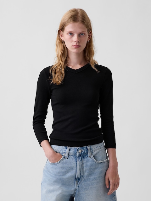 Modern High V-Neck T-Shirt