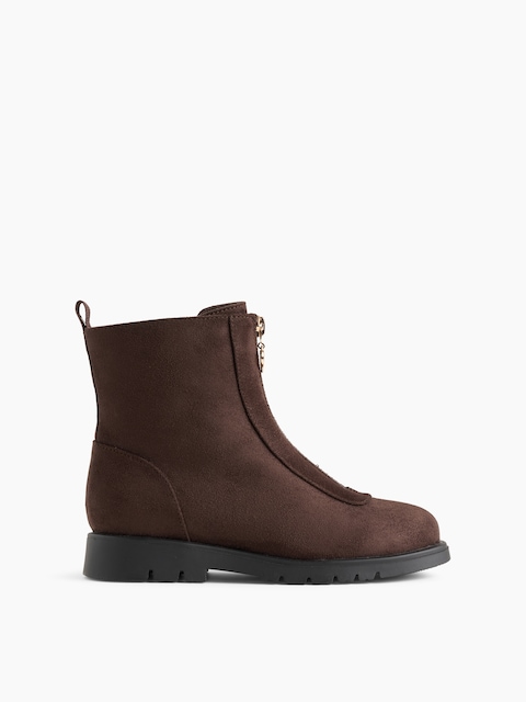 Kids Vegan Suede Zip Boots
