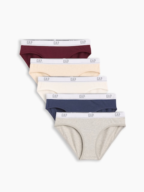 Organic Stretch Cotton Logo Bikini Briefs (5-Pack)