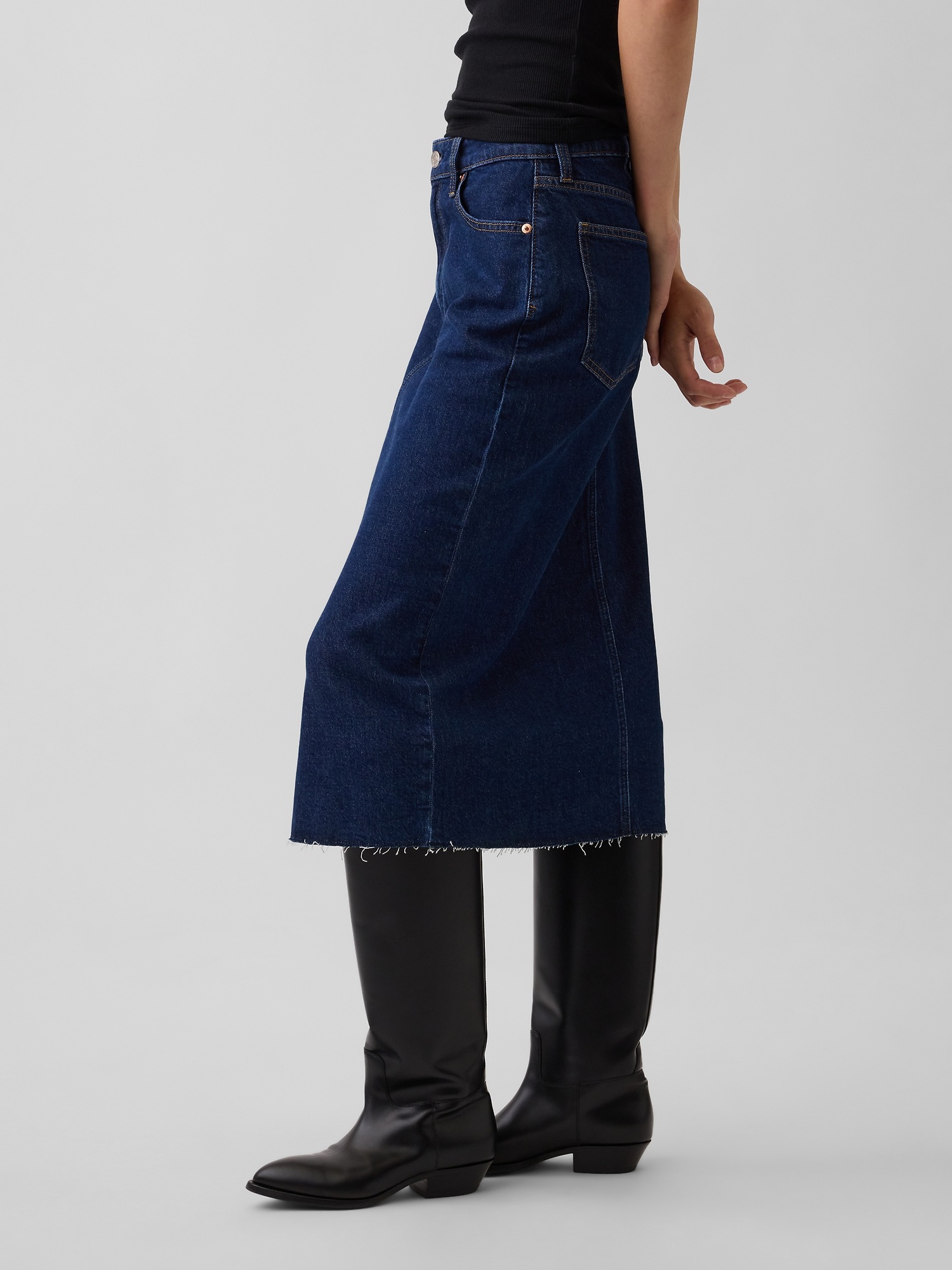 Женские юбки Gap High Rise Denim Midi Pencil Skirt — фото 2