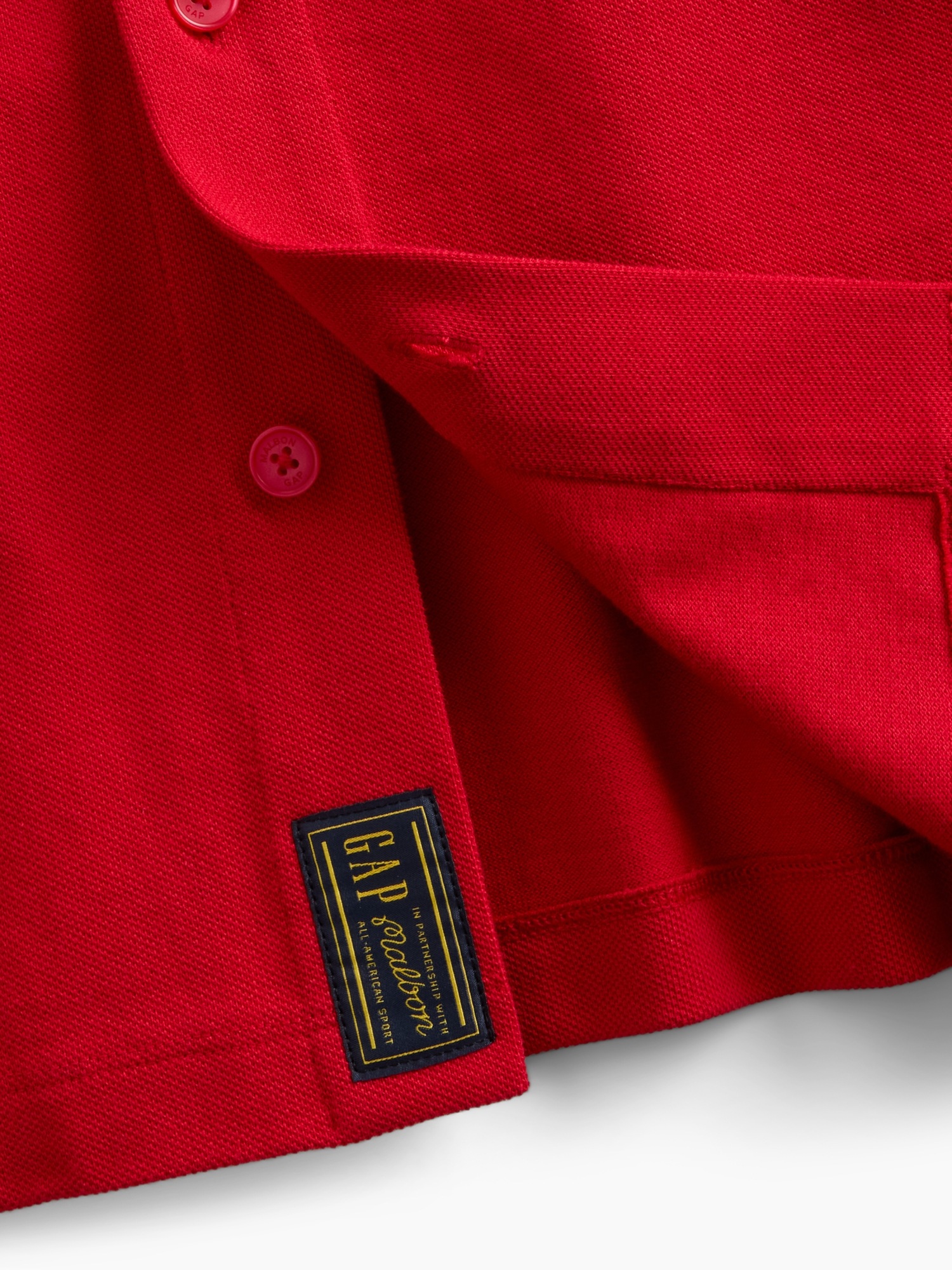 Женская рубашка Gap × Malbon Pique Polo Overshirt, цвет: Красный разноцветный — фото 6