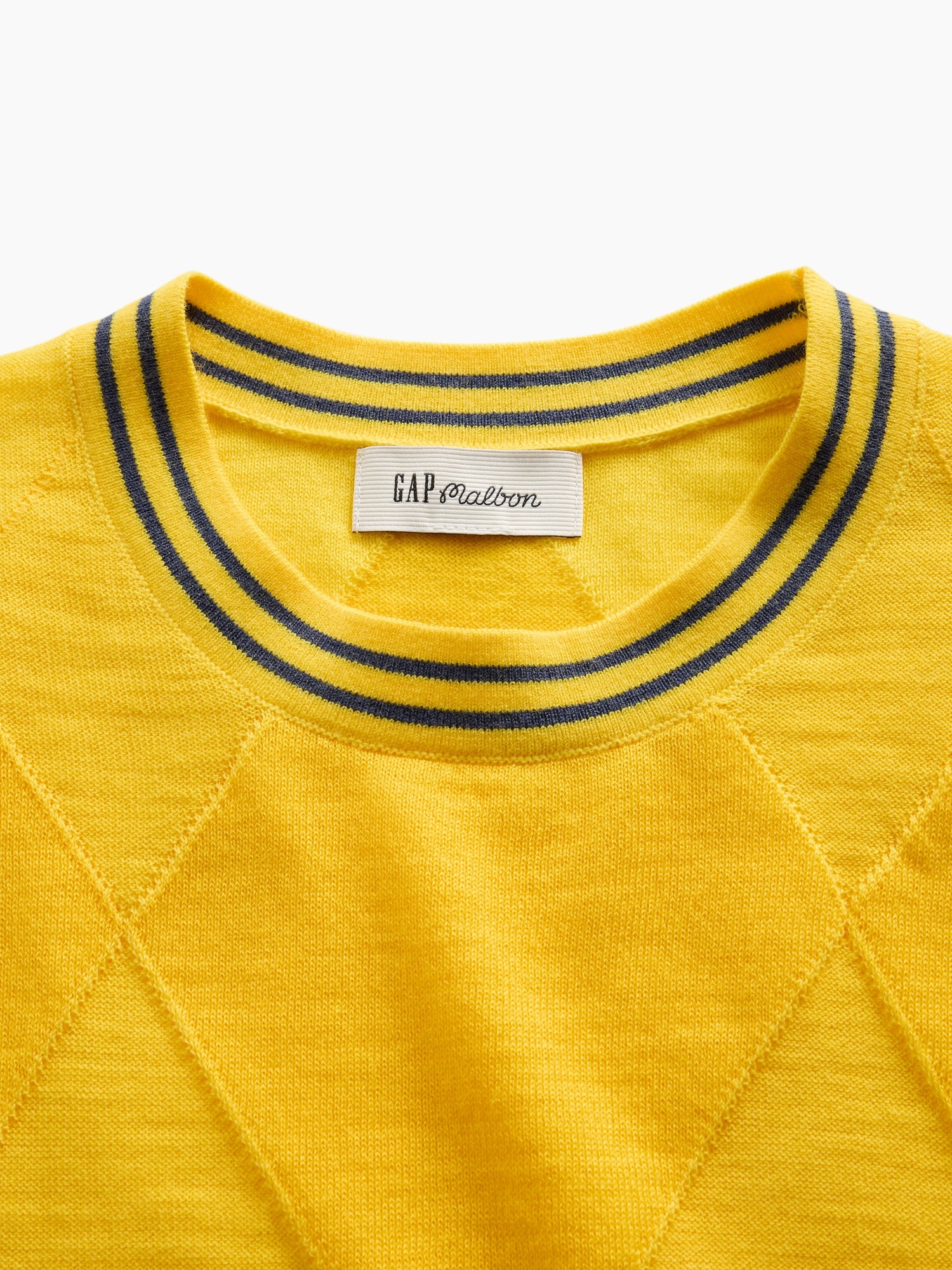 Женский свитер Gap × Malbon Argyle Crop Sweater, цвет: Жёлтый — фото 6