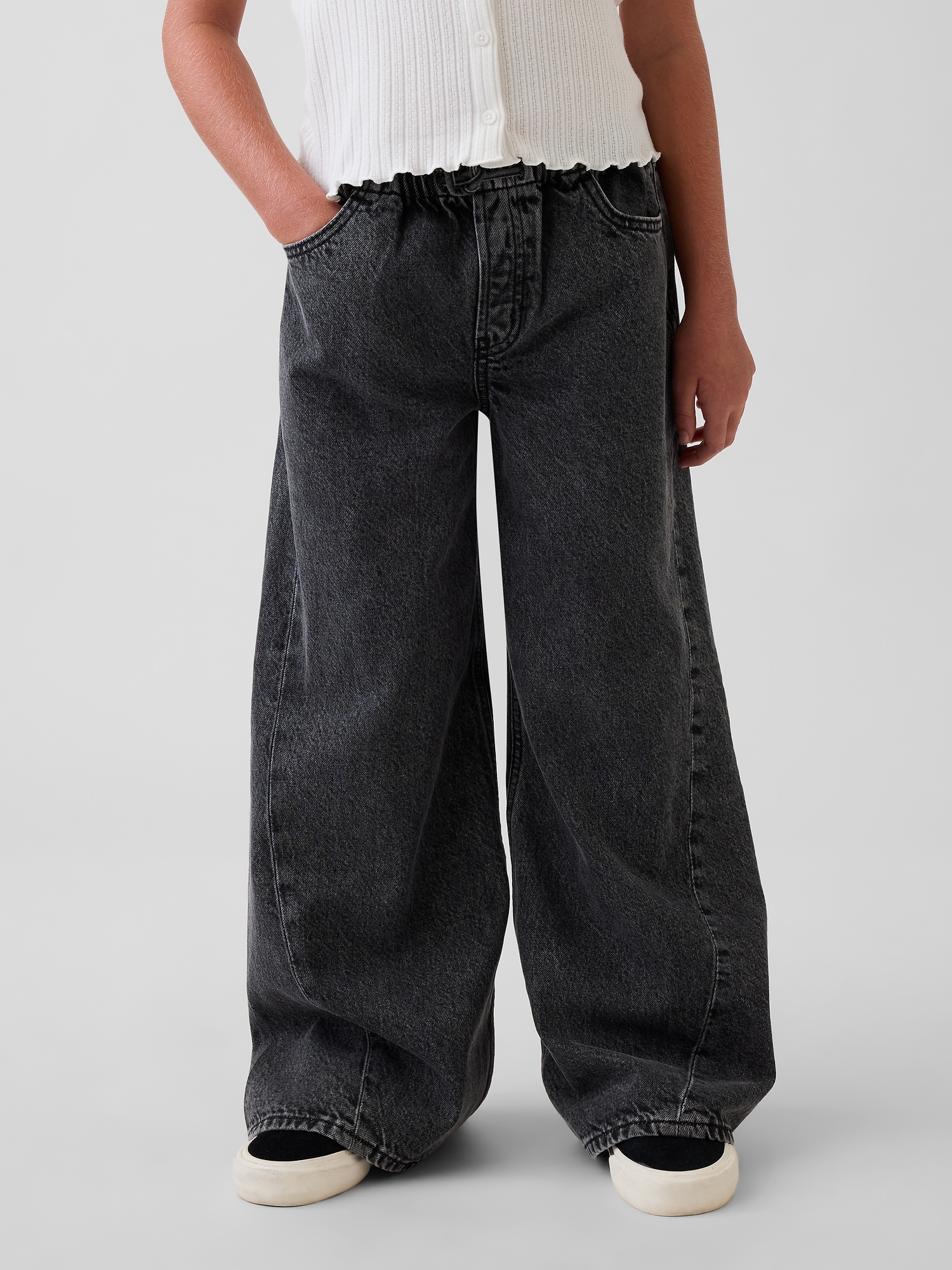 Детские джинсы Gap Low Rise Easy Baggy, цвет: Чёрный — фото 3
