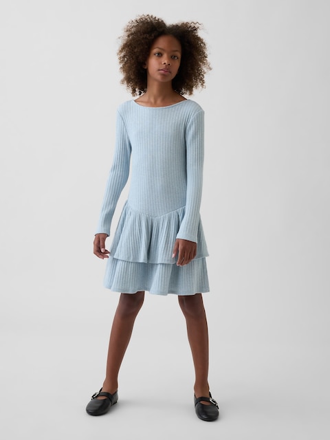 Kids Pointelle Drop-Waist Tiered Dress