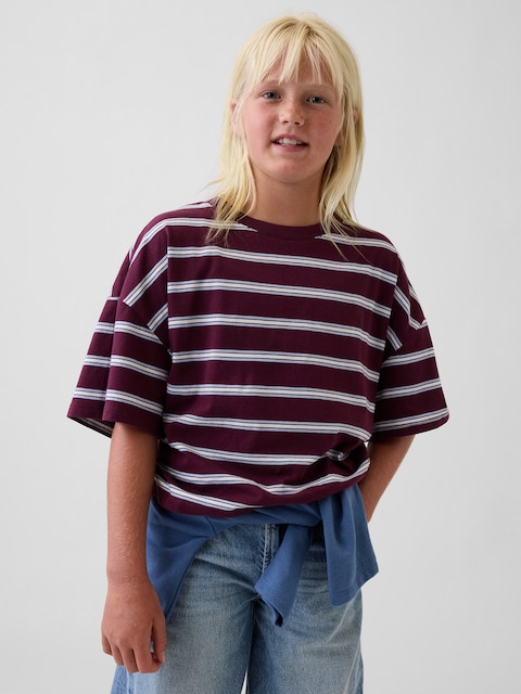 Kids Oversized Boxy Stripe T-Shirt