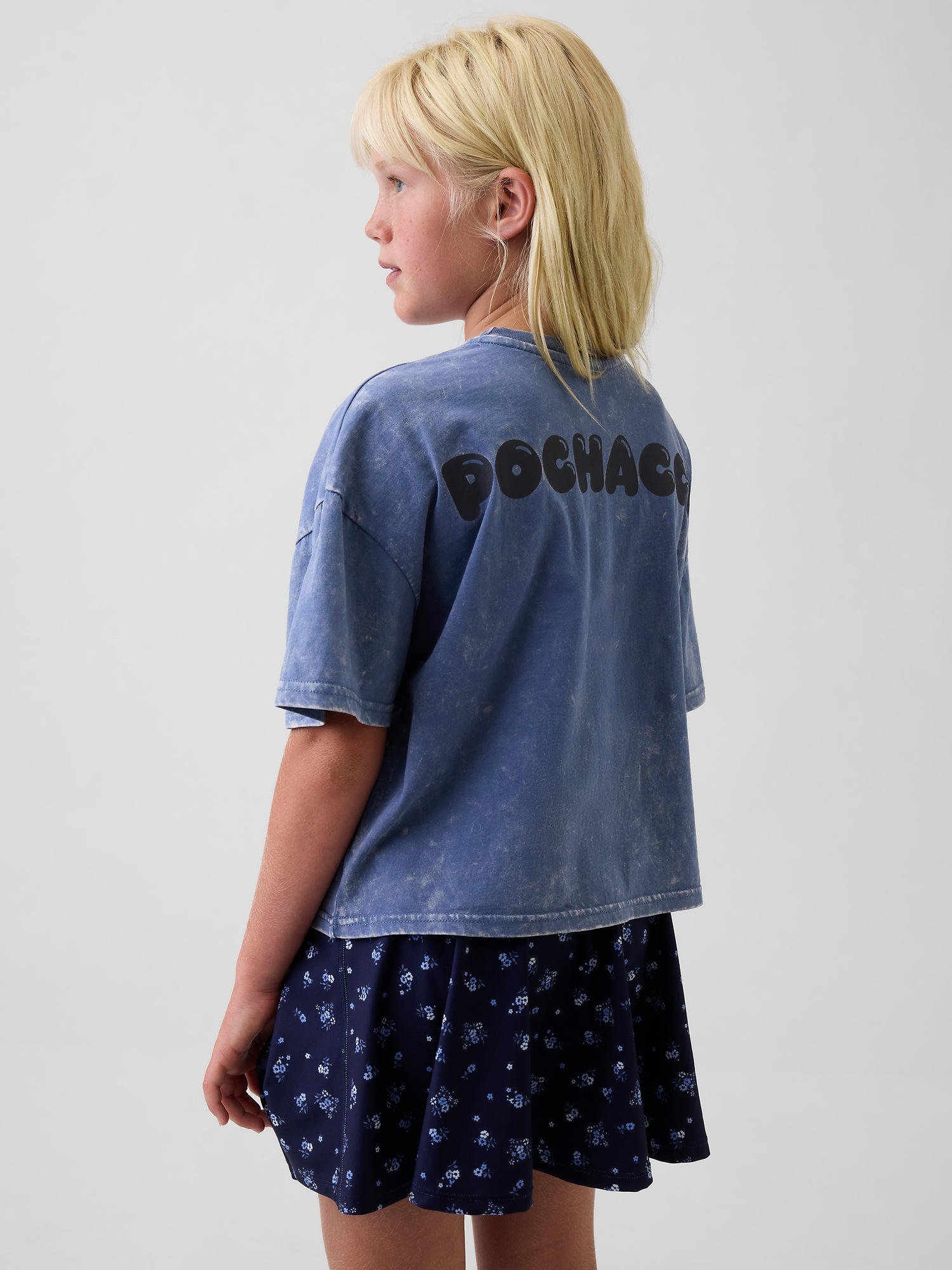 Детская футболка Gap Sanrio Oversized Boxy, цвет: Синий — фото 3