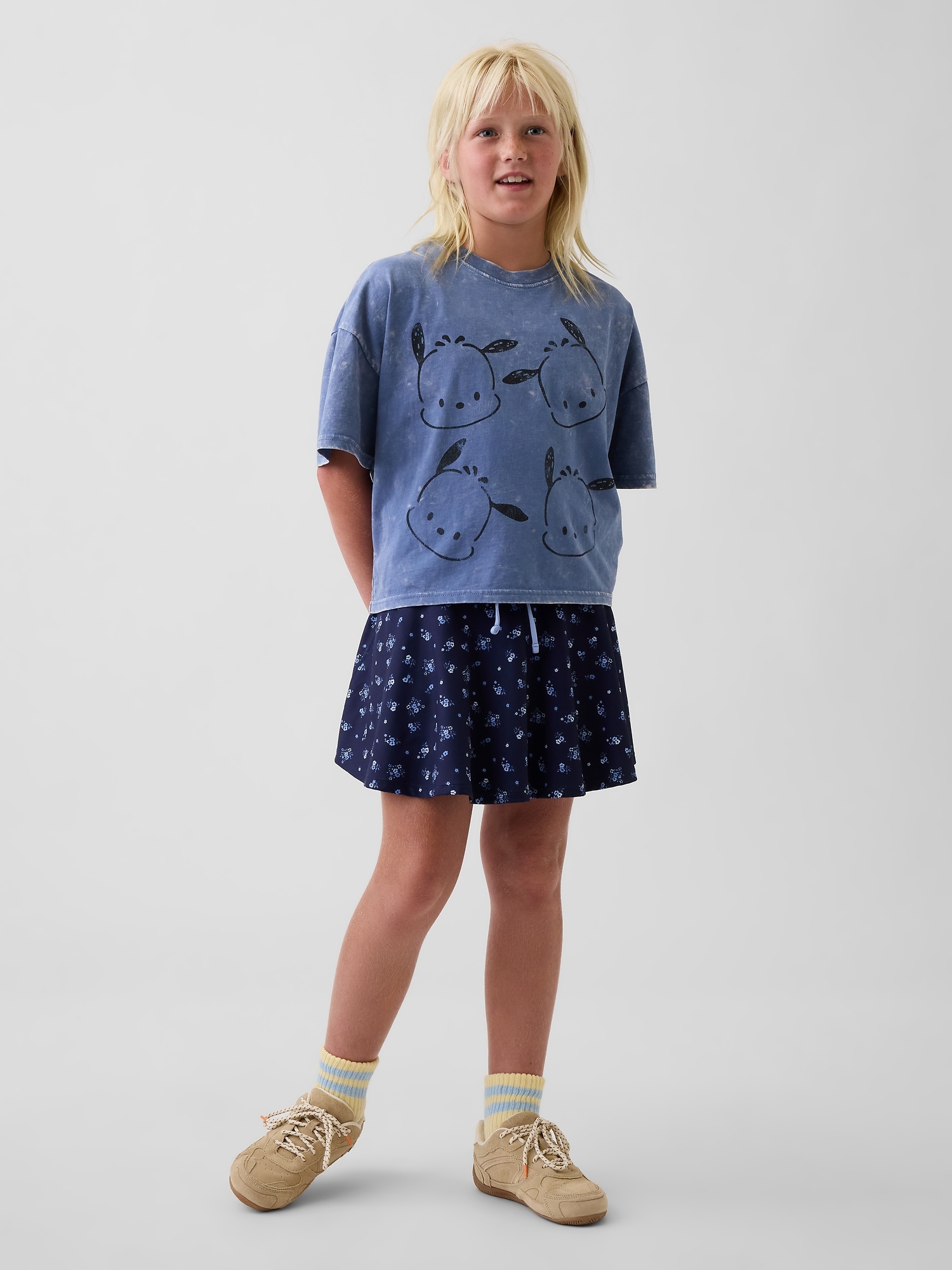 Детская футболка Gap Sanrio Oversized Boxy, цвет: Синий — фото 4