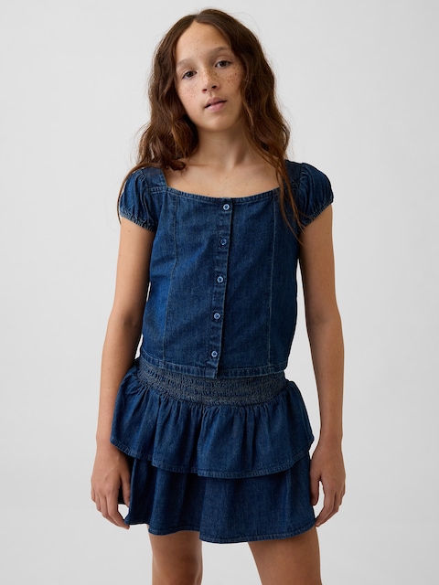 Kids Denim Button-Front Top