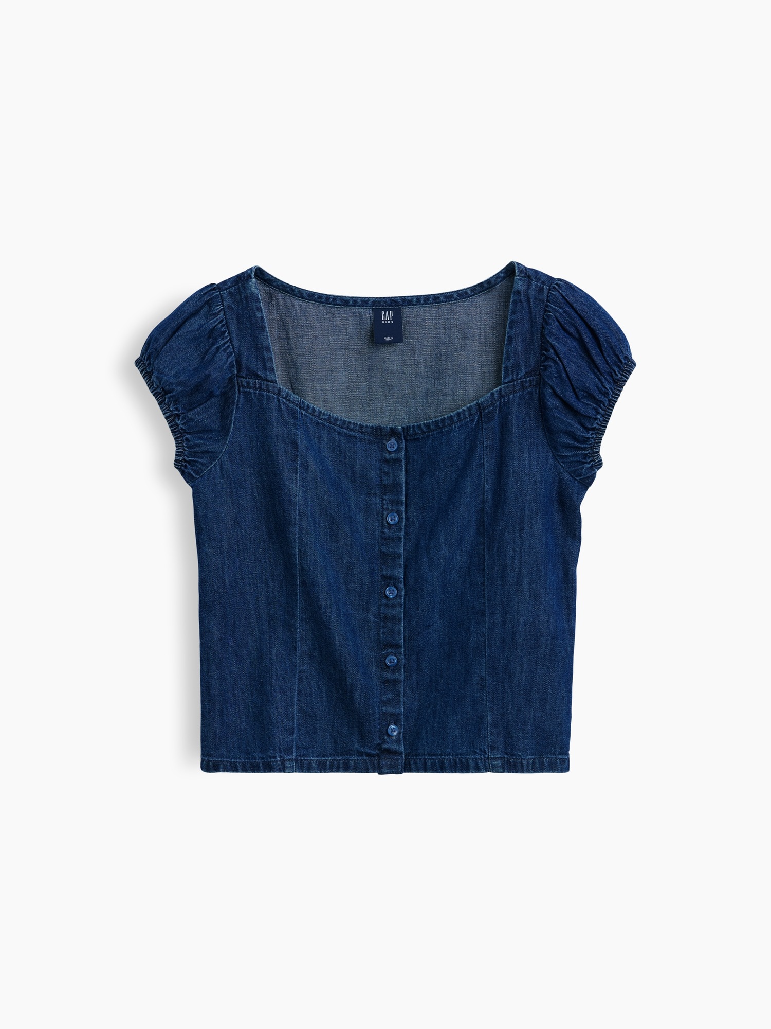 Детский топ Gap Lace-Trim Button-Front Top, цвет: Тёмная варка — фото 2