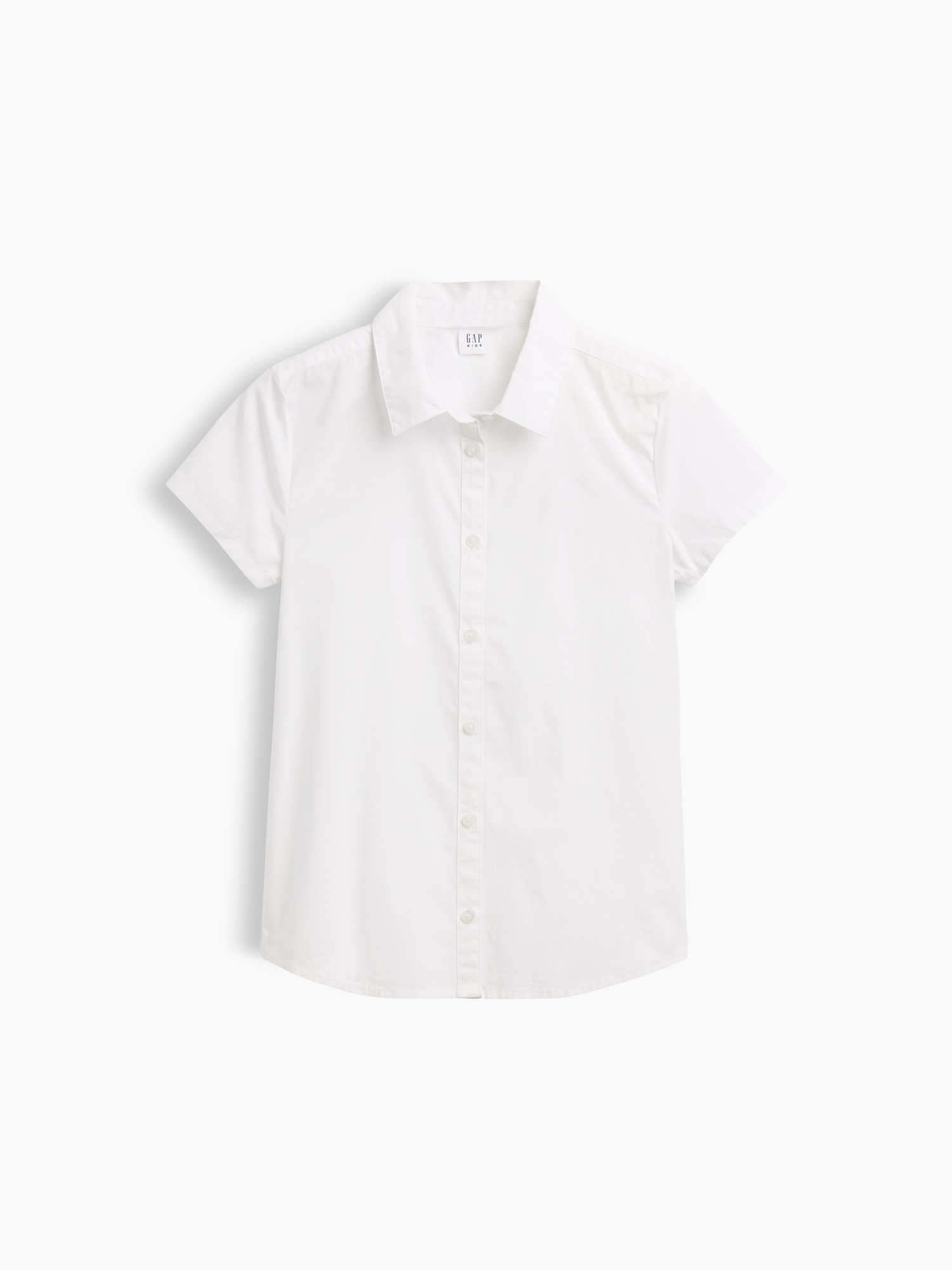 Детская рубашка Gap Uniform Poplin, цвет: Оптический белый — фото 2