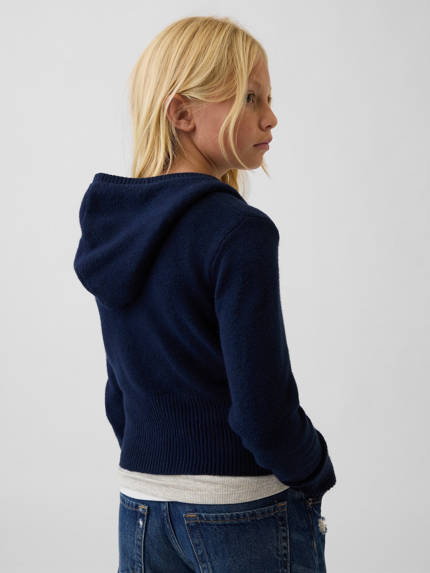Детское худи Gap CashSoft Zip, цвет: Синий — фото 3