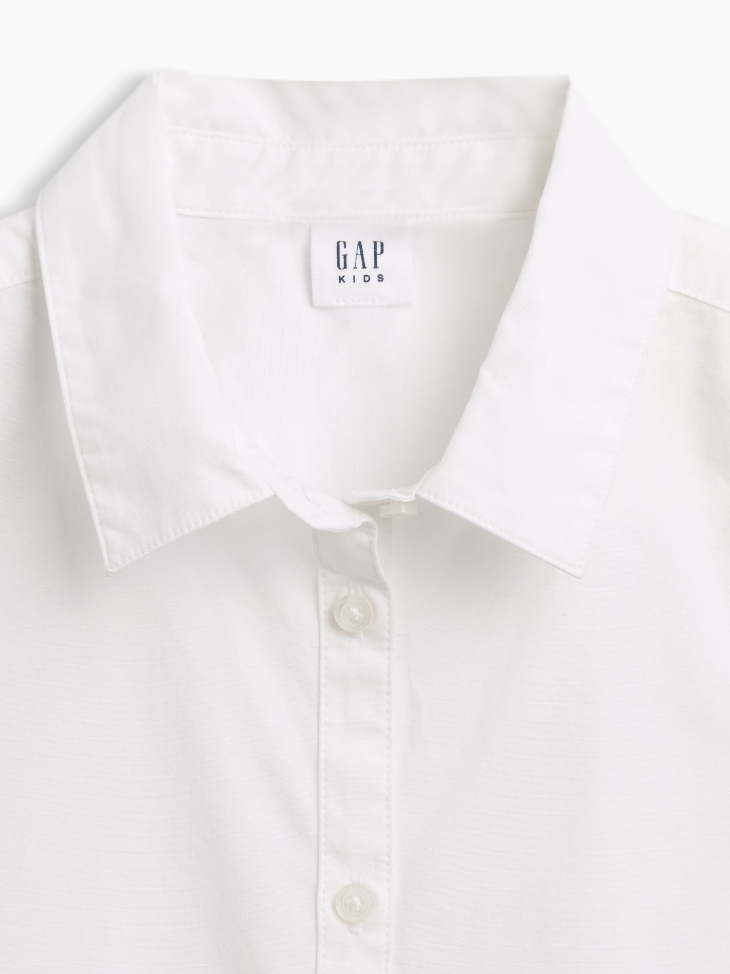 Детская рубашка Gap Uniform Poplin, цвет: Оптический белый — фото 5