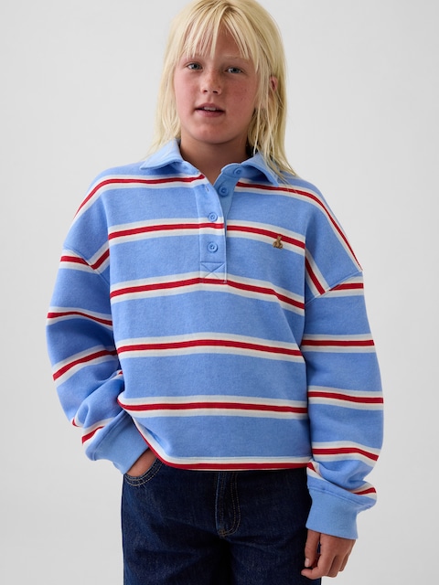 Kids Oversized Boxy Polo Sweatshirt
