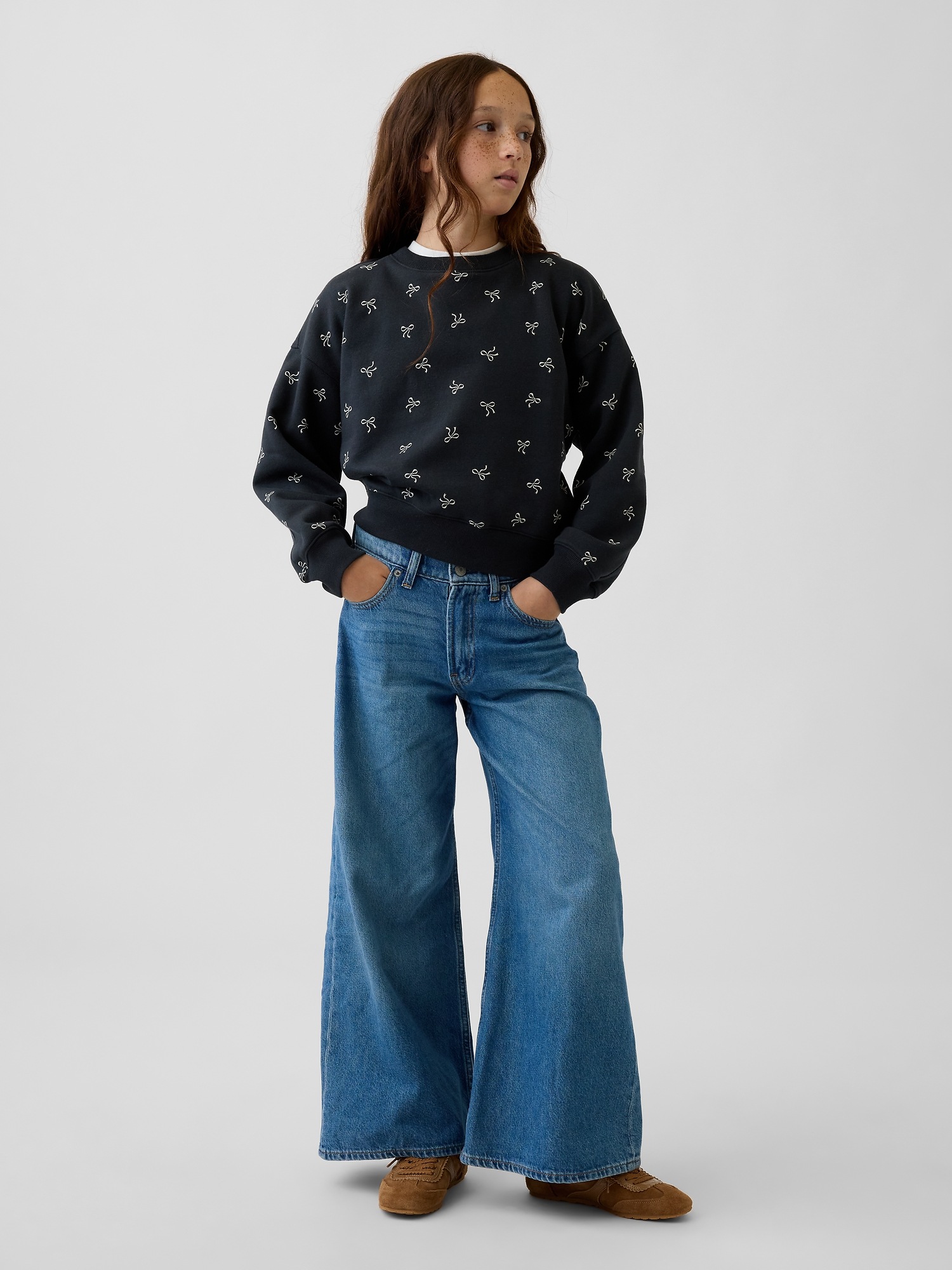 Детские толстовки Gap VintageSoft Wedge, цвет: Чёрный с принтом — фото 2