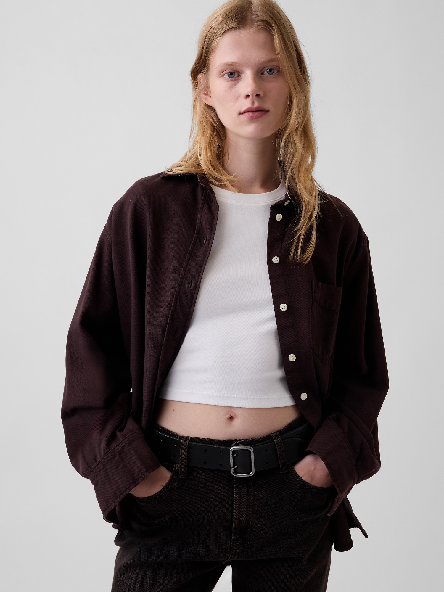 Женские ремни Gap 100% Leather Double-Prong Belt — фото 2