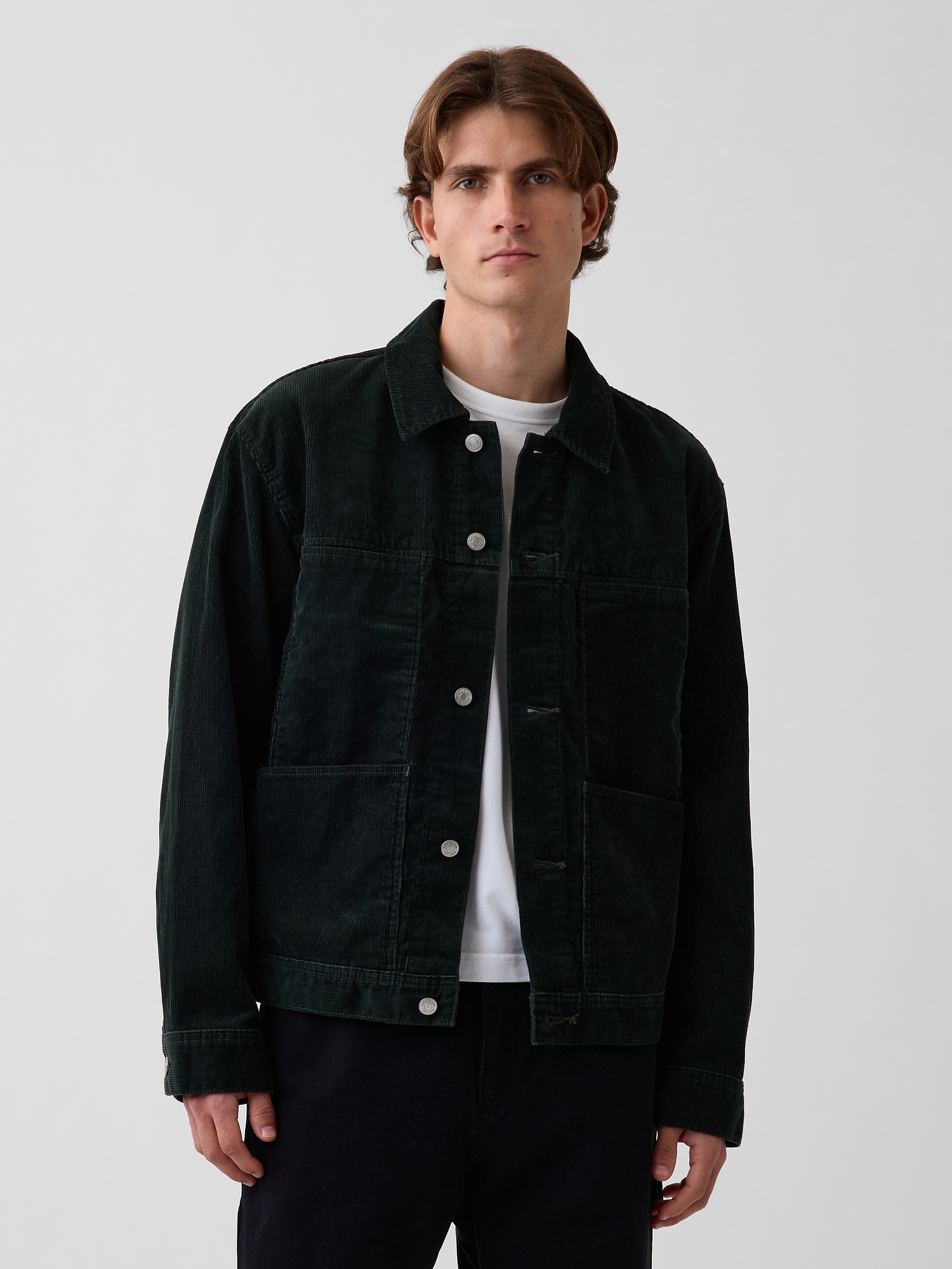 Мужская куртка Gap Icon Corduroy, цвет: Зелёный