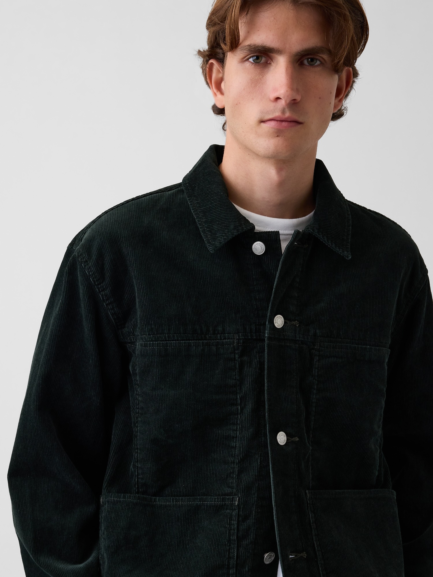 Мужская куртка Gap Icon Corduroy, цвет: Зелёный — фото 4
